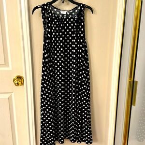 Preloved black polka dot dress large